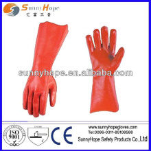 red PVC fully coated hand glove